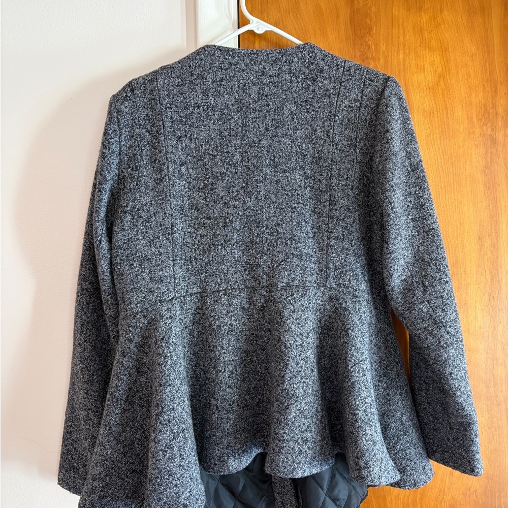 Torrid Asymmetrical Gray Wool Blend Moto Jacket - Picture 2 of 13